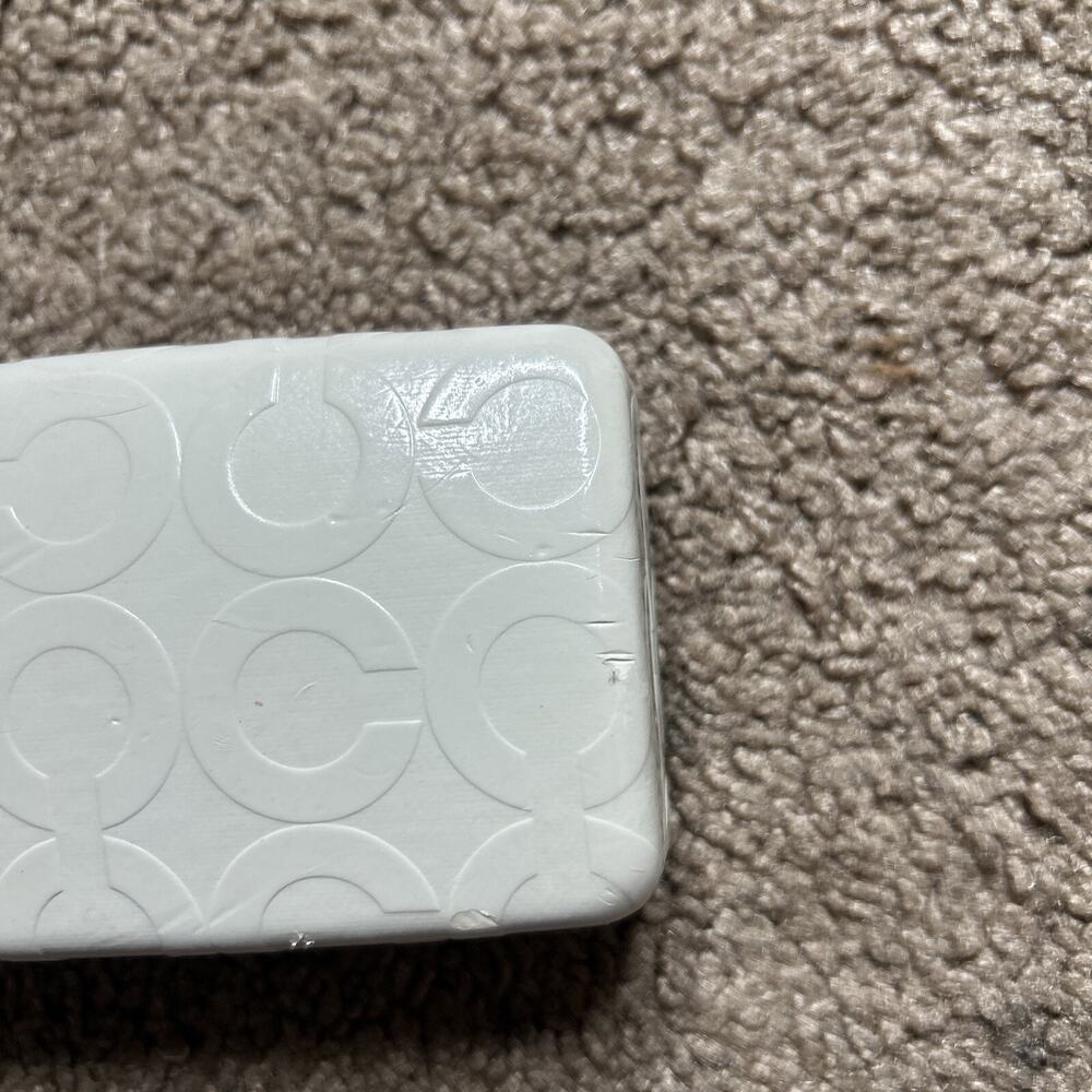 Coach Eye Glass Case ONLY Hard Hinged White Clam Shell With Logo - Picture 8 of 8